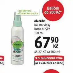 dm drogerie Alverde lak na vlasy nabídka