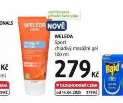 dm drogerie Weleda sport chladivý masážní gel nabídka