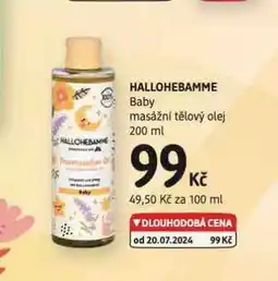 dm drogerie Hallohebamme baby masážní tělový olej nabídka
