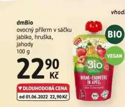 dm drogerie Dmbio ovocný příkrm v sáčku nabídka
