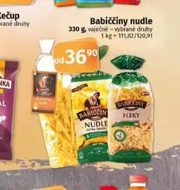 Coop Babiččiny nudle nabídka