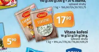 Coop Vitana koření nabídka