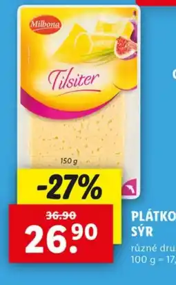 Lidl MILBONA Plátkový syr nabídka