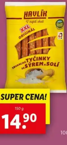 Lidl HAVLIK Tyčinky se sýrem a soli nabídka