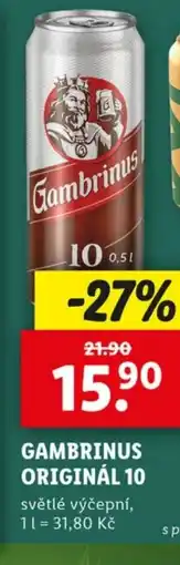 Lidl Gambrinus Originál 10 nabídka