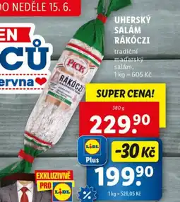 Lidl Uherský salám Rákóczi nabídka