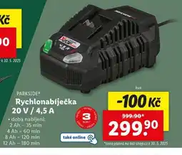 Lidl Rychlonabíječka 20 v / 4,5 a nabídka
