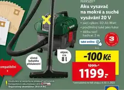 Lidl Aku vysavač na mokré a suché vysávání nabídka