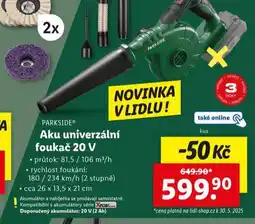 Lidl Aku univerzální foukač 20 v nabídka