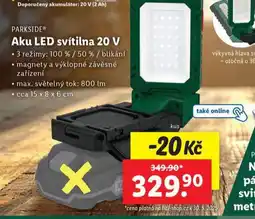 Lidl Aku led svítilna 20 v nabídka