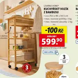 Kuchyňský vozík z bambusu