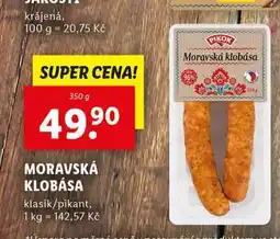 Lidl Moravská klobása nabídka