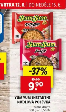 Lidl Yum yum instantní polévka nabídka