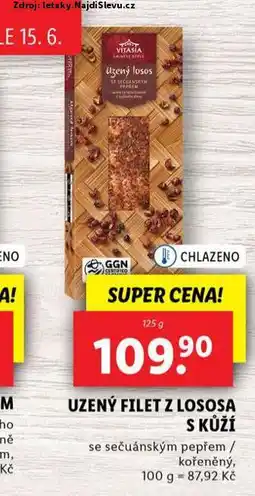 Lidl Uzený filet z lososa s kůží nabídka