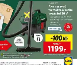 Lidl Aku vysavač na mokré a suché vysávání nabídka