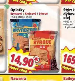 Norma Oplatky bryndzové, kmínové, sýrové nabídka