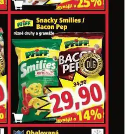 Norma Snacky smillies / bacon pep nabídka