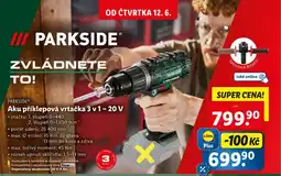 Lidl PARKSIDE Aku příklepová vrtačka 3 v 1-20 V nabídka