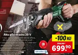 Lidl PARKSIDE Aku pila ocaska 20 V nabídka