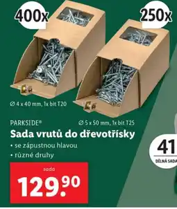 Lidl PARKSIDE Sada vrutů do dřevotřísky nabídka