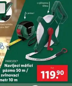 Lidl PARKSIDE Navíjecí měřicí pásmo 50 m / svinovací metr 10 m nabídka