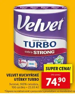 Lidl VELVET kuchyňské utěrky turbo nabídka