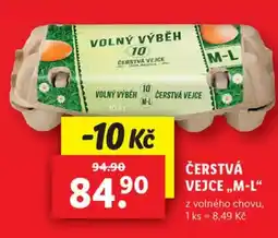 Lidl Čerstvá vejce,,M-L" nabídka
