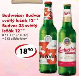 CBA Budweiser Budvar světlý ležák 12, 0,5 l nabídka