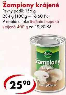 Žampiony krájené, 284 g