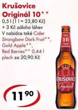 CBA Krušovice Originál 10, 0,5 l nabídka