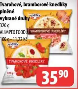 Partner Maloobchodní síť Tvarohové, bramborové knedlíky plněné nabídka