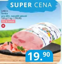 Potraviny CZ Le&Co Šunka pro děti, nejvyšší jakosti nabídka