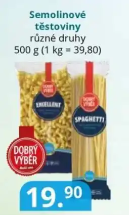 Potraviny CZ Semolinové těstoviny nabídka