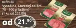 Potraviny CZ Krahulík Vysočina, Lovecký salám nabídka