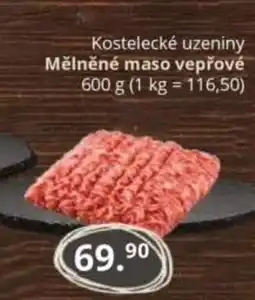 Potraviny CZ Kostelecké uzeniny Mělněné maso vepřové nabídka