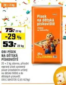 OBI Obi písek na dětská pískoviště nabídka