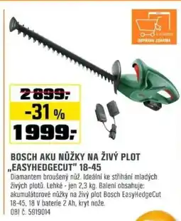 OBI Bosch aku nůžky na živý plot ,,easyhedgecut" 18-45 nabídka
