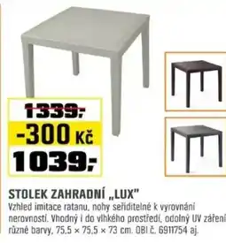 OBI Stolek zahradní „lux” nabídka