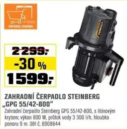 OBI Zahradní čerpadlo steinberg „gpg 55/42-800" nabídka