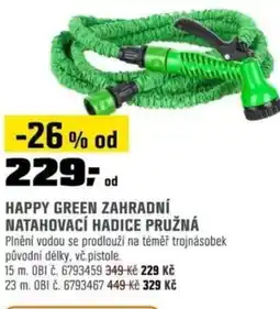 OBI Happy green zahradní natahovací hadice pružná nabídka