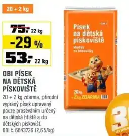 OBI Obi písek na dětská pískoviště nabídka
