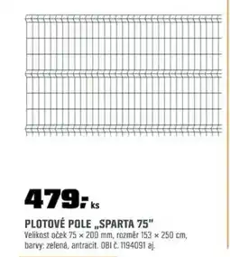 OBI Plotové pole „sparta 75" nabídka
