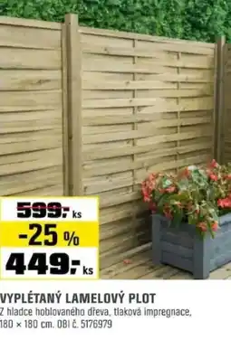 OBI Vyplétanỳ lamelový plot nabídka