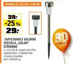 OBI Zapichovací solární svítidlo „solar" stříbrné nabídka