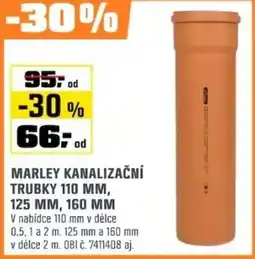 OBI Marley kanalizační trubky 110 mm, 125 mm, 160 mm nabídka
