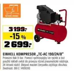 OBI Einhell kompresor,,tc-ac 190/24/8" nabídka