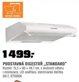 OBI Podstavná digestor „,standard" nabídka