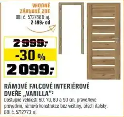 OBI Rámové falcové interiérové dveře „vanilla"² nabídka