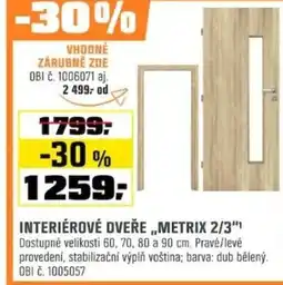 OBI Interiérové dveře „metrix 2/3" nabídka
