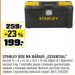 OBI Stanley box na nářadí „essential" nabídka